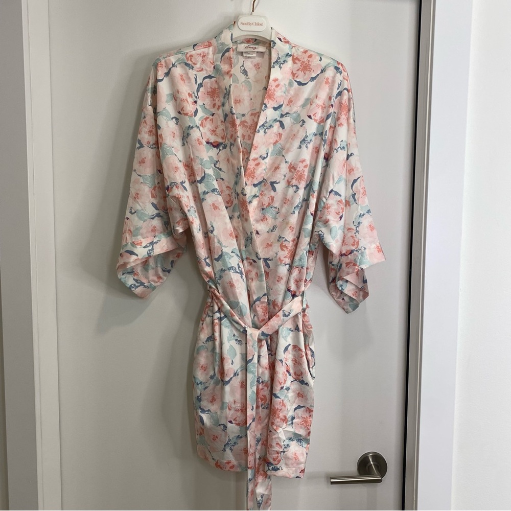 silky floral robe
